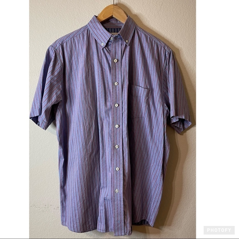 Resistol Ranch Striped Blue Pink Ranch Style Button Front Shirt Size XL